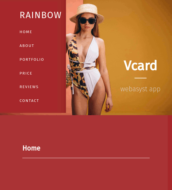 Радуга - тема дизайна для приложения vcard